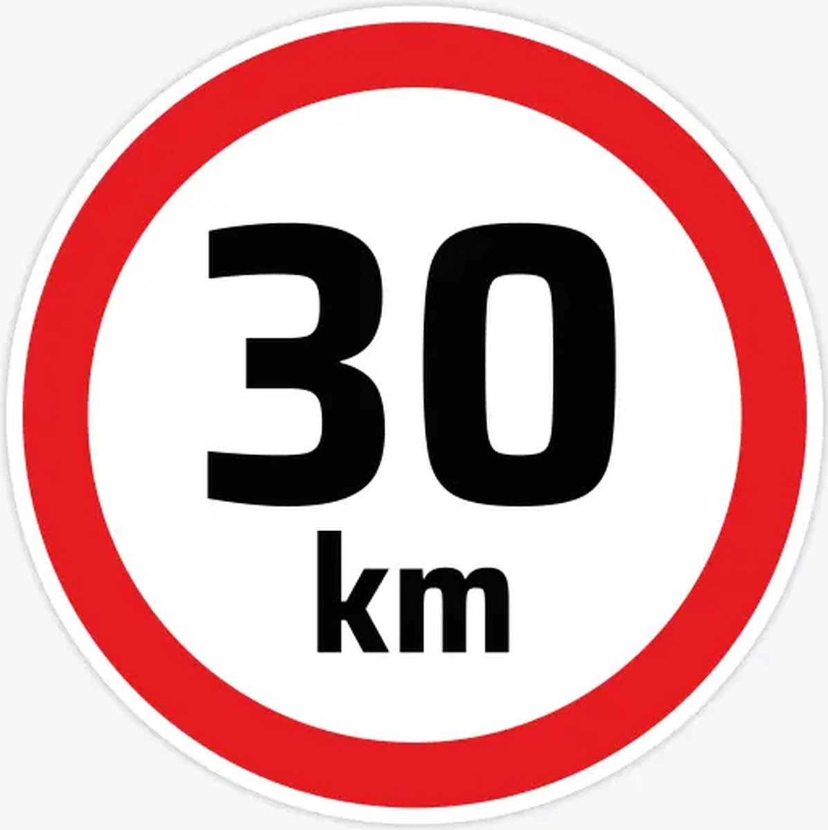 30km per uur sticker | UV - en Waterproof | Snelheidssticker 30km per uur (10cm ⌀)